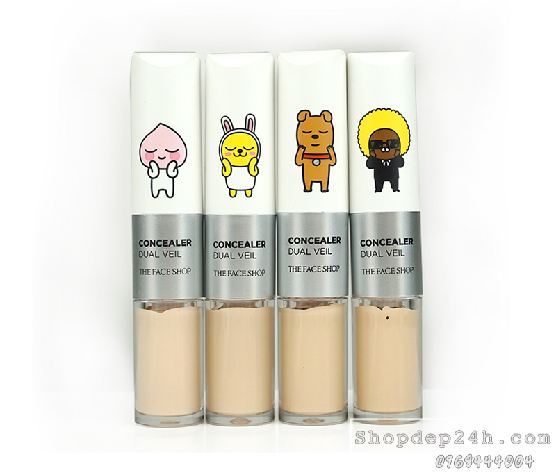 [The Face Shop] Bút che khuyết điểm 2 đầu CONCEALER DUAL VEIL -KAKAO